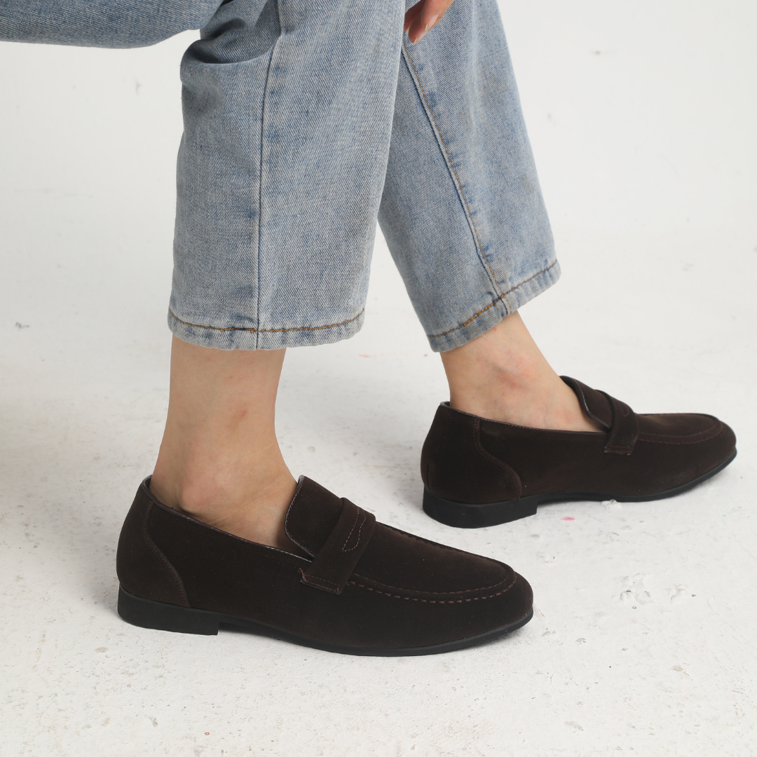 Mystique™ | Old Money Mocassins à lanières en daim